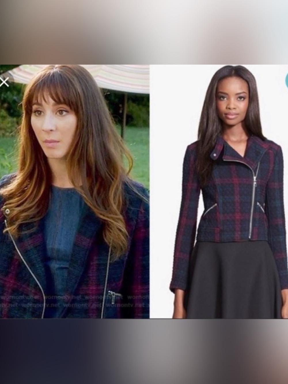 Elizabeth and James Patti Plaid Moto Jacket